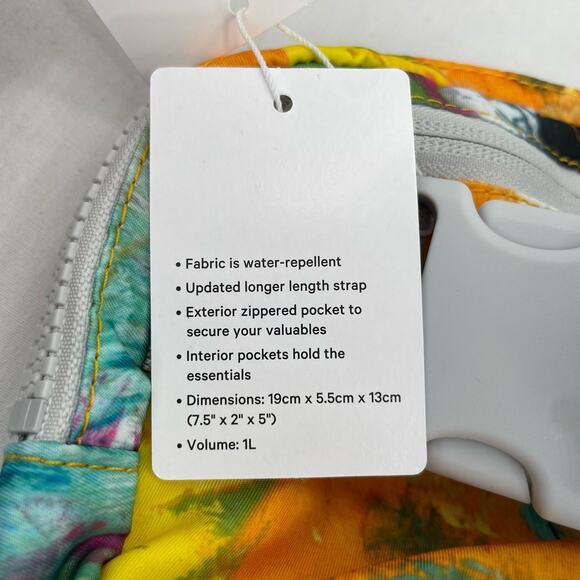 NEW Lululemon Belt Bag EBB No Limits White Multi Zip Pockets Longer Fit Strap 1L - Picture 12 of 13